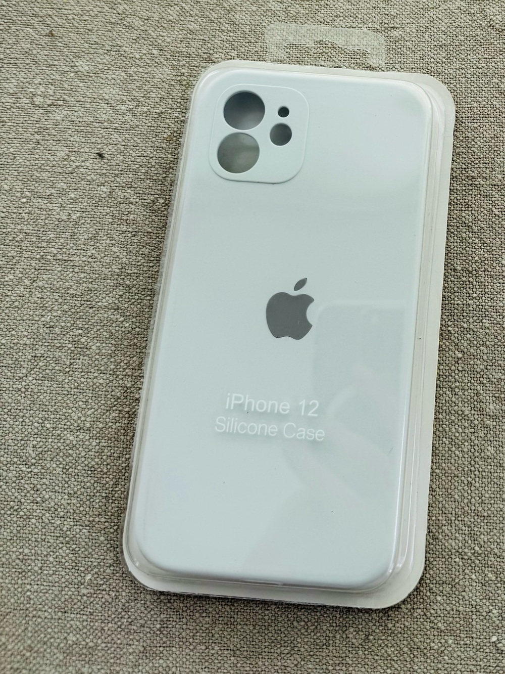 Apple iPhone 12 Silicone Case - White Apple Logo